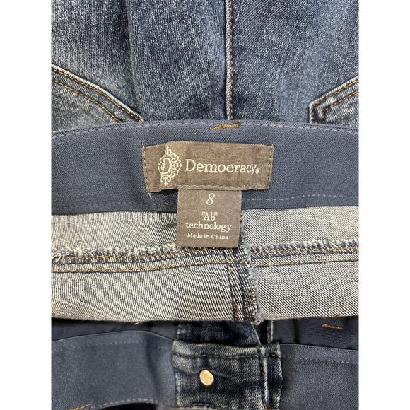 Democracy "Ab" Solution Jeans 8 Dark Wash Straight Leg Cropped Stretch Denim - Picture 5 of 6